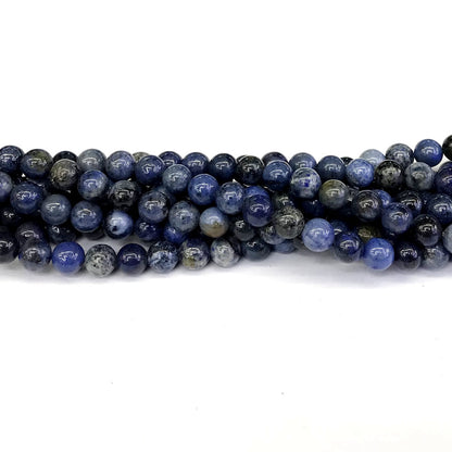 CDU17 Dumortierite Gemstone Beads Smooth Round 6mm 15" Strand