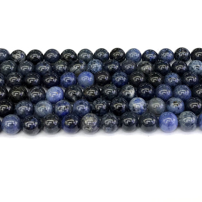 CDU18 Dumortierite Gemstone Beads Smooth Round 8mm 15" Strand