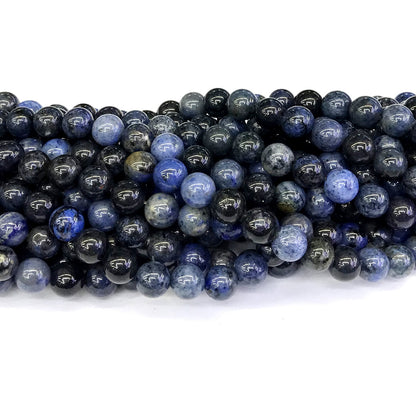 CDU18 Dumortierite Gemstone Beads Smooth Round 8mm 15" Strand