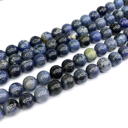 CDU19 Dumortierite Gemstone Beads Smooth Round 10mm 15" Strand