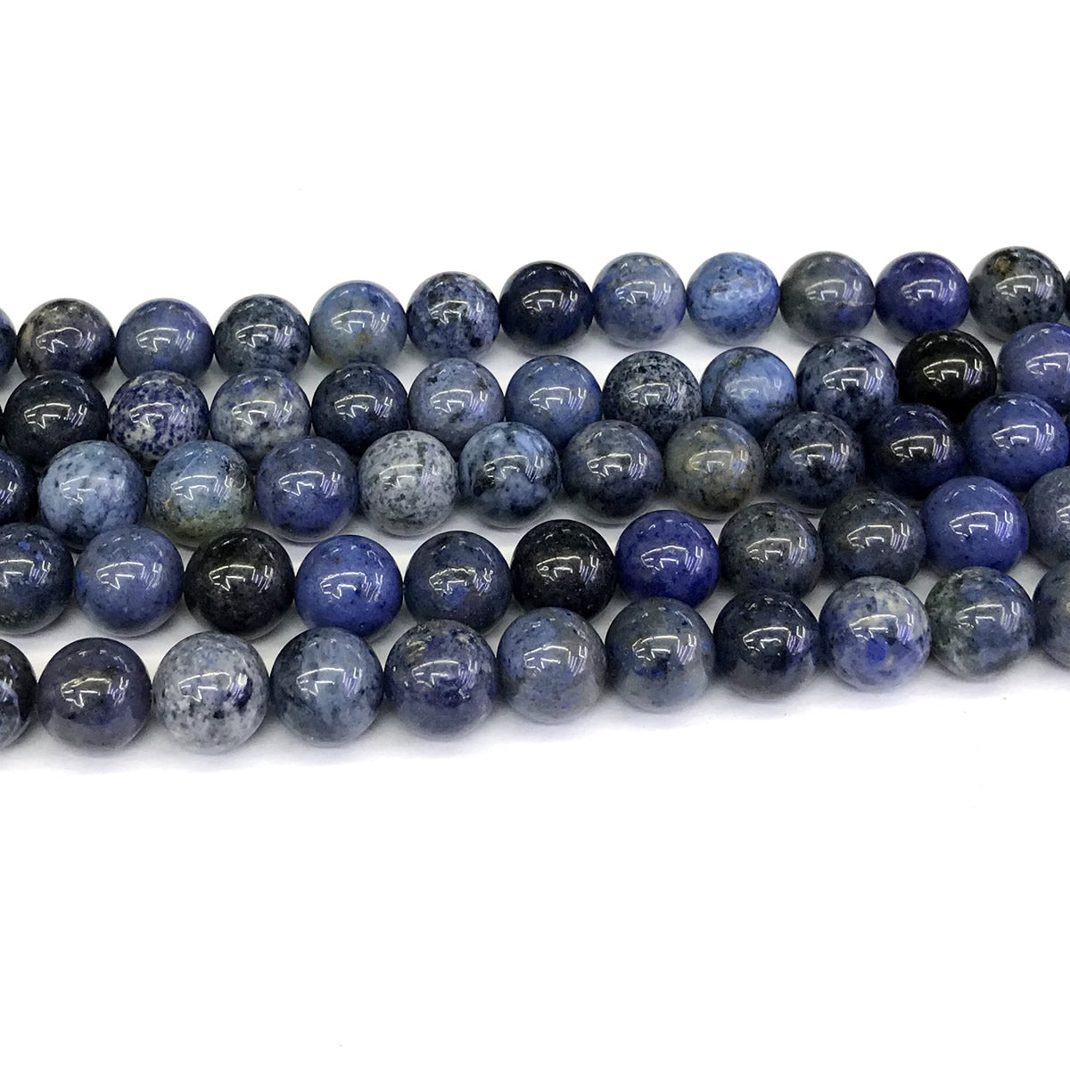 CDU19 Dumortierite Gemstone Beads Smooth Round 10mm 15" Strand