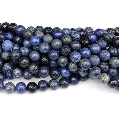 CDU19 Dumortierite Gemstone Beads Smooth Round 10mm 15" Strand