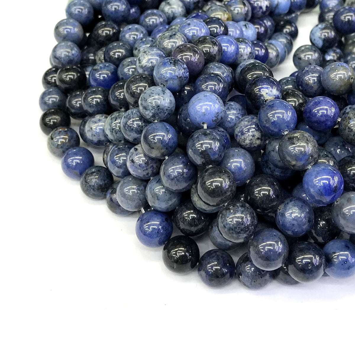 CDU19 Dumortierite Gemstone Beads Smooth Round 10mm 15" Strand