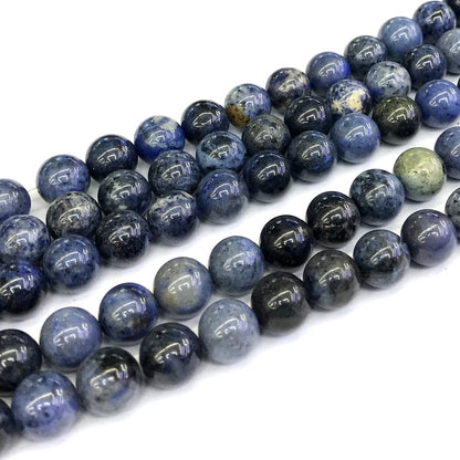 CDU20 Dumortierite Gemstone Beads Smooth Round 12mm 15" Strand