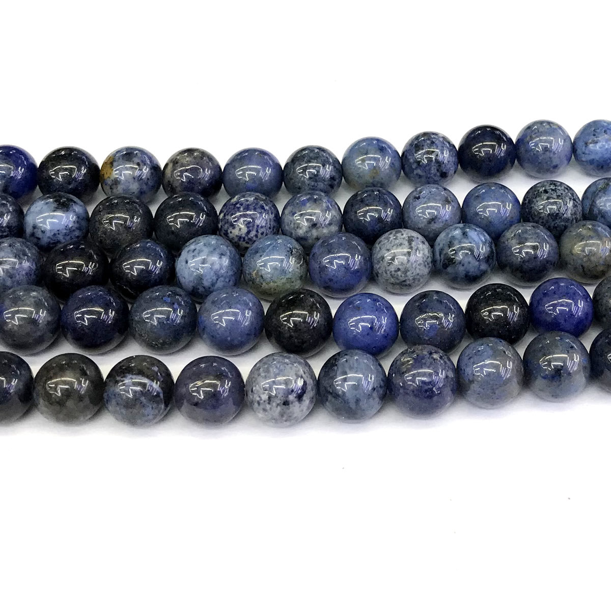 CDU20 Dumortierite Gemstone Beads Smooth Round 12mm 15" Strand