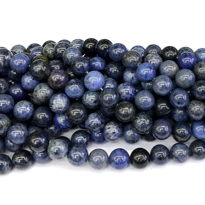 CDU20 Dumortierite Gemstone Beads Smooth Round 12mm 15" Strand