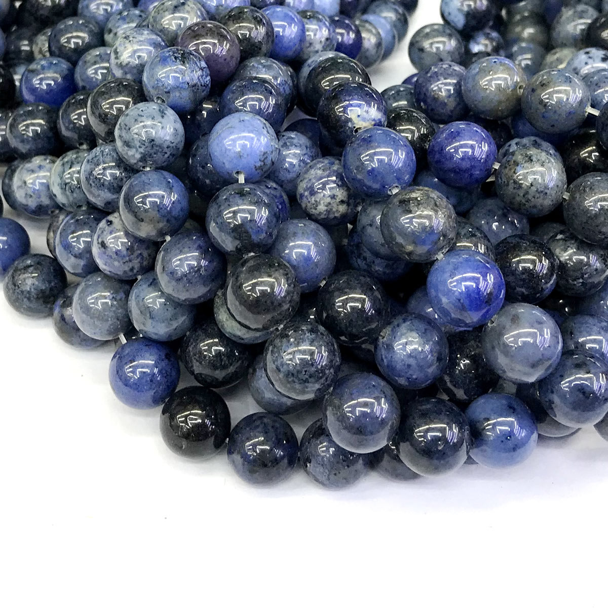 CDU20 Dumortierite Gemstone Beads Smooth Round 12mm 15" Strand