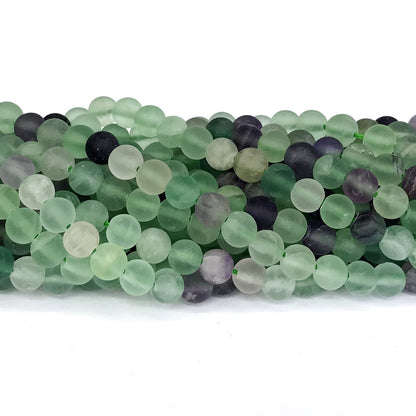 CFL01 Fluorite Gemstone Beads Matte Round 4mm 15" Strand