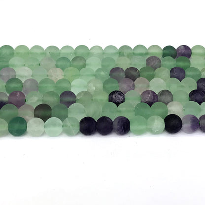 CFL02 Fluorite Gemstone Beads Matte Round 6mm 15" Strand