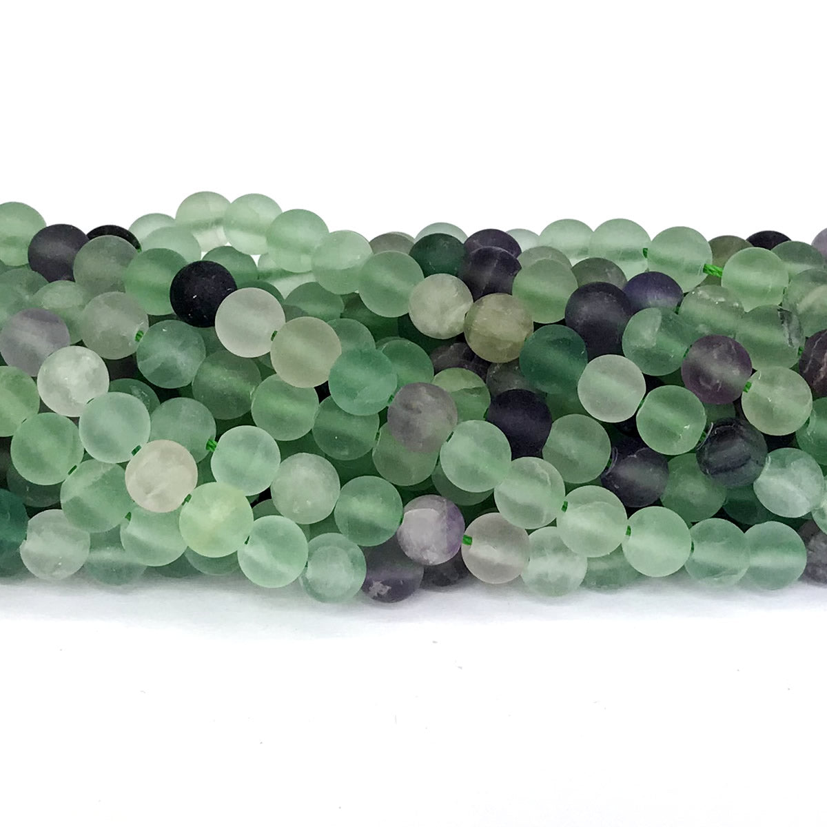 CFL02 Fluorite Gemstone Beads Matte Round 6mm 15" Strand