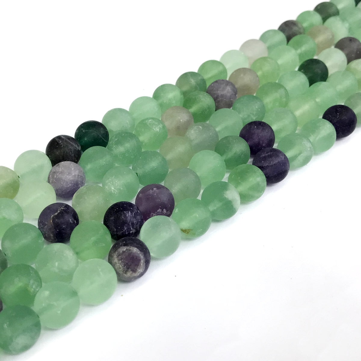 CFL03 Fluorite Gemstone Beads Matte Round 8mm 15" Strand