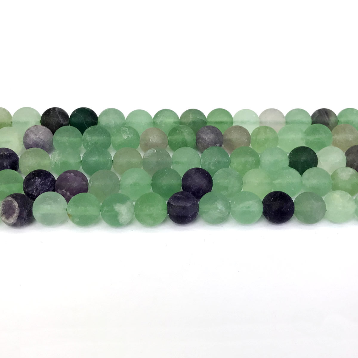 CFL03 Fluorite Gemstone Beads Matte Round 8mm 15" Strand