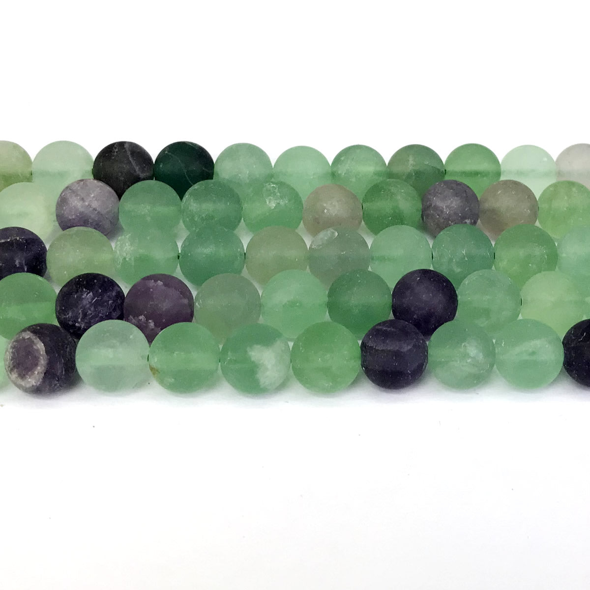 CFL05 Fluorite Gemstone Beads Matte Round 12mm 15" Strand