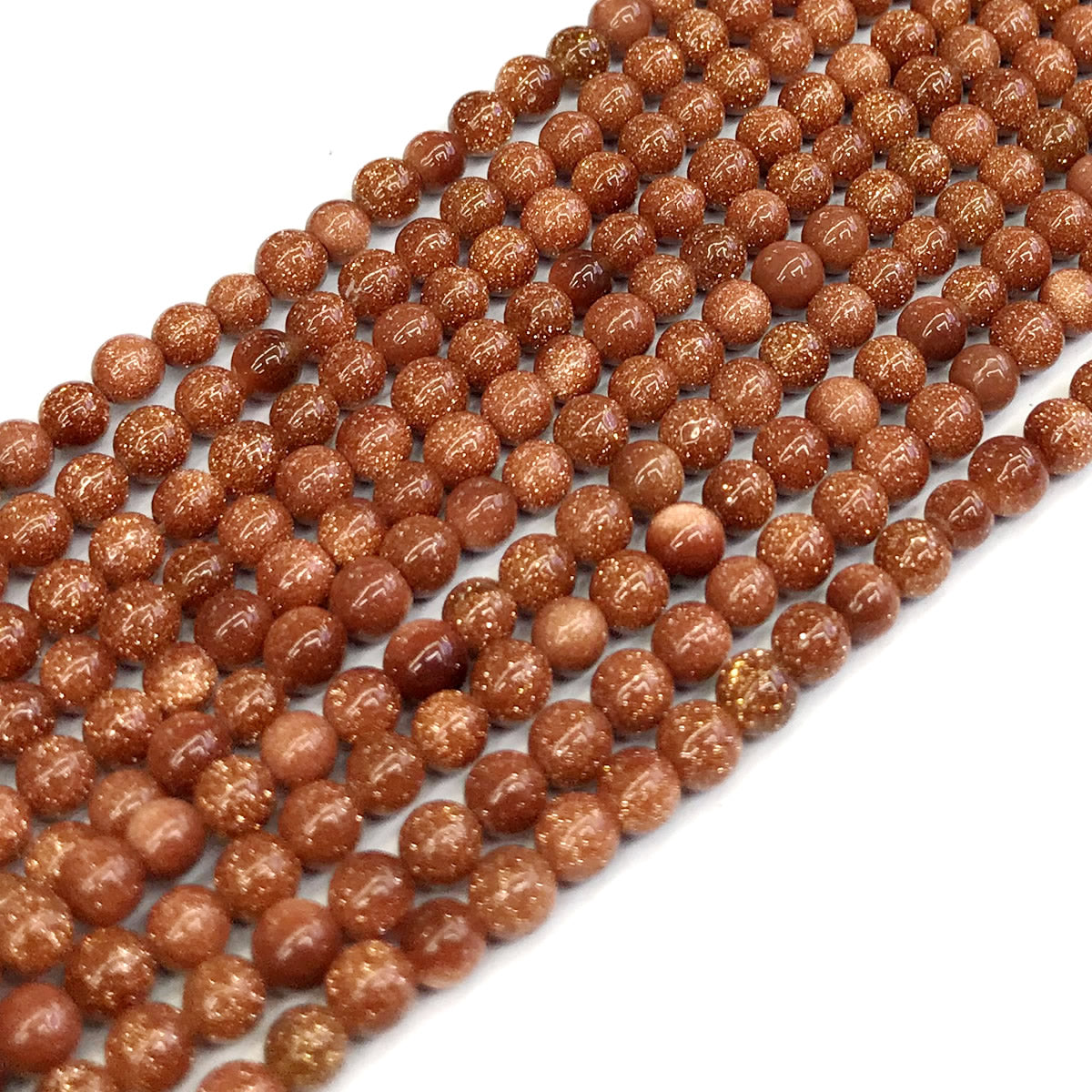 CGS01 Brown Goldstone Beads Smooth Round 4mm 15" Strand