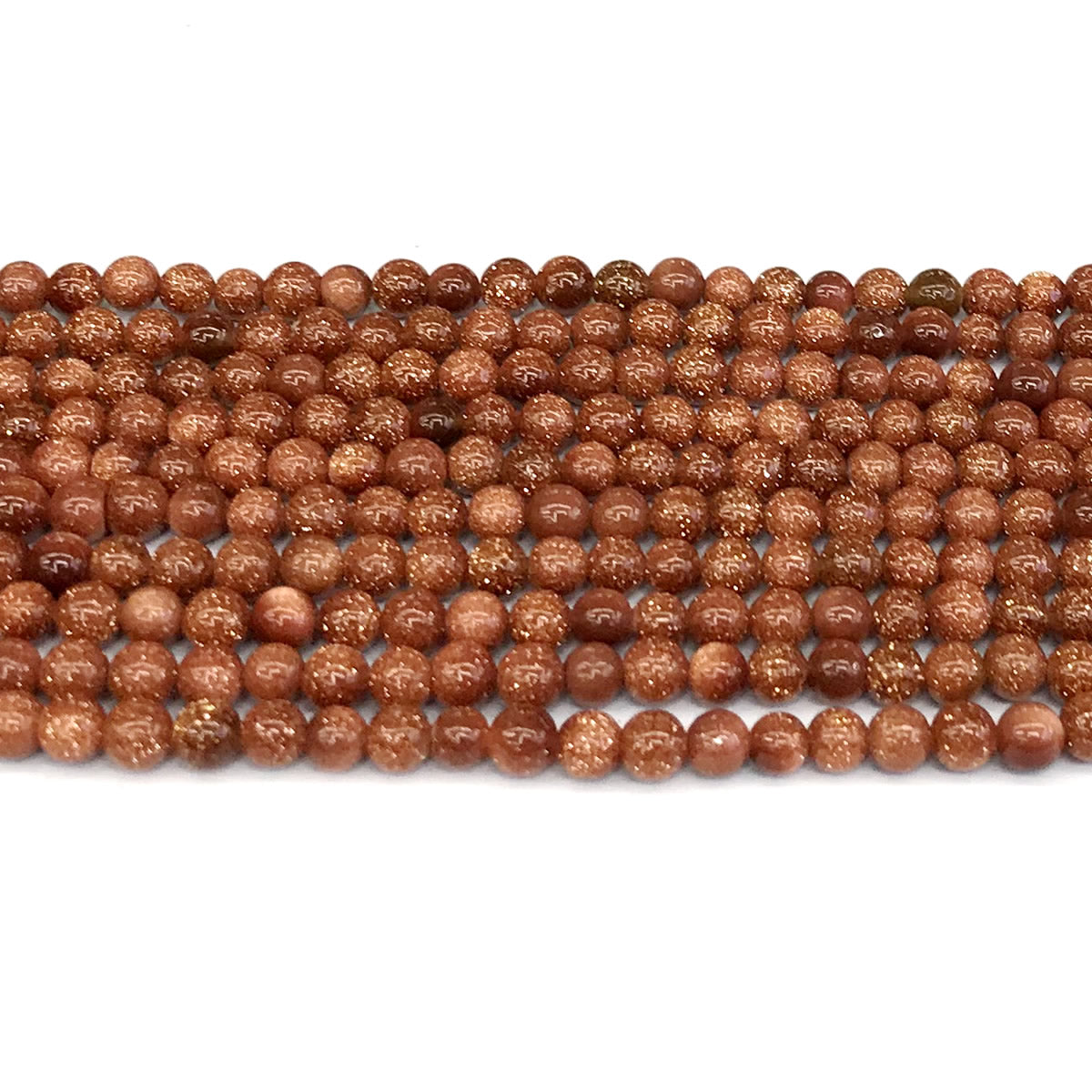 CGS01 Brown Goldstone Beads Smooth Round 4mm 15" Strand