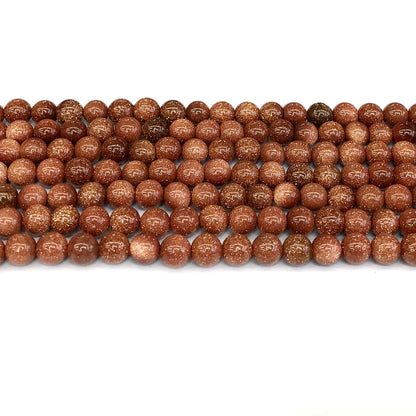 CGS02 Brown Goldstone Beads Smooth Round 6mm 15" Strand