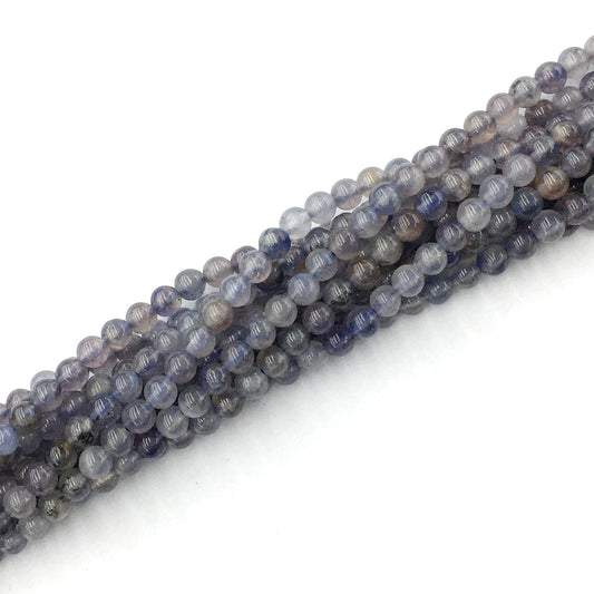 CIL01 Iolite Gemstone Beads Smooth Round 4mm 15.5" Strand