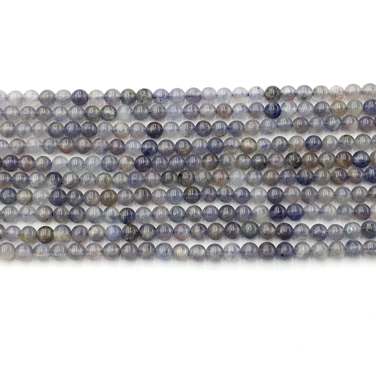 CIL01 Iolite Gemstone Beads Smooth Round 4mm 15.5" Strand