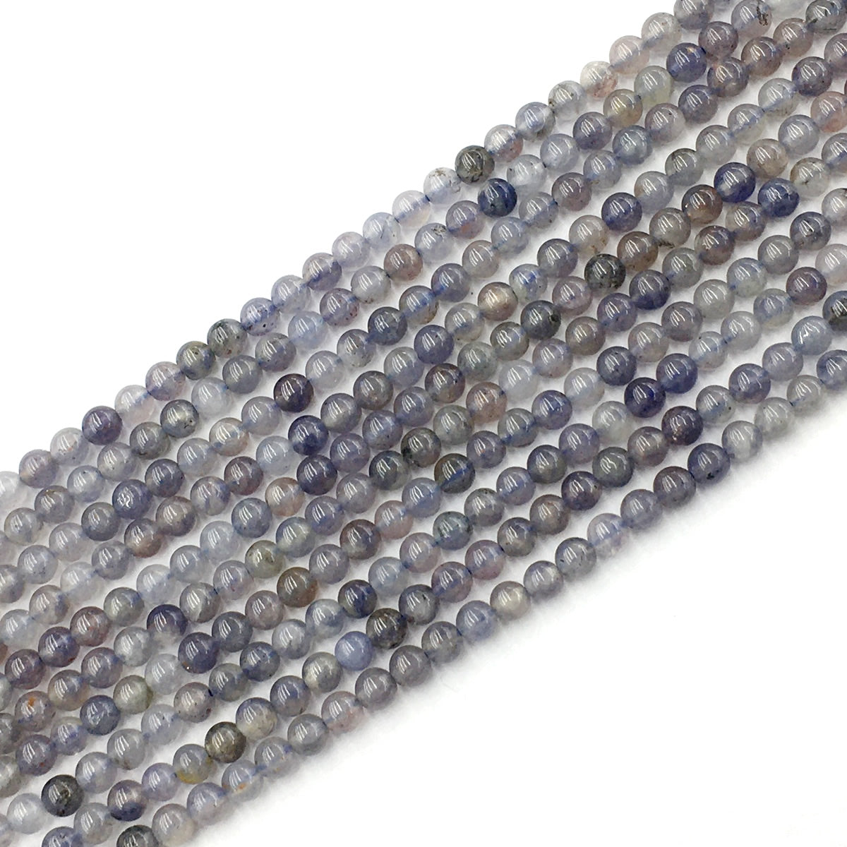 CIL01 Iolite Gemstone Beads Smooth Round 4mm 15.5" Strand