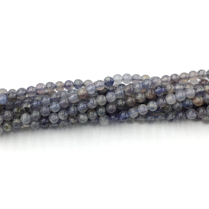 CIL01 Iolite Gemstone Beads Smooth Round 4mm 15.5" Strand