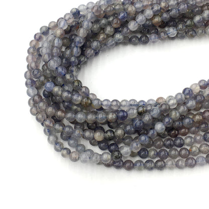 CIL01 Iolite Gemstone Beads Smooth Round 4mm 15.5" Strand