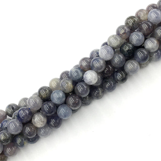 CIL03 Iolite Gemstone Beads Smooth Round 8mm 15.5" Strand