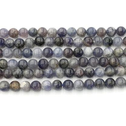 CIL03 Iolite Gemstone Beads Smooth Round 8mm 15.5" Strand