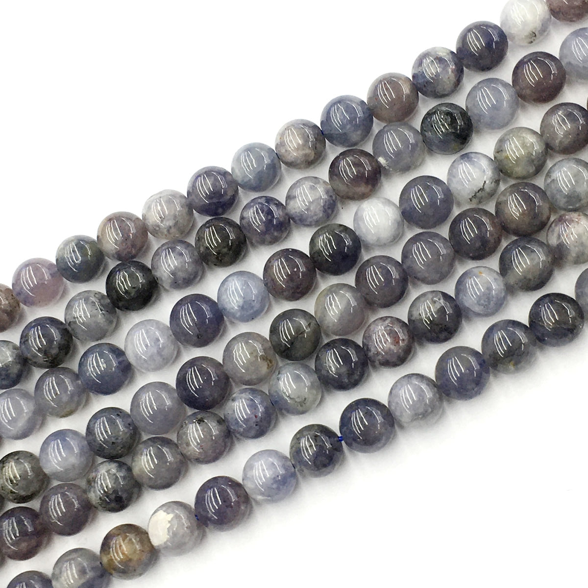 CIL03 Iolite Gemstone Beads Smooth Round 8mm 15.5" Strand