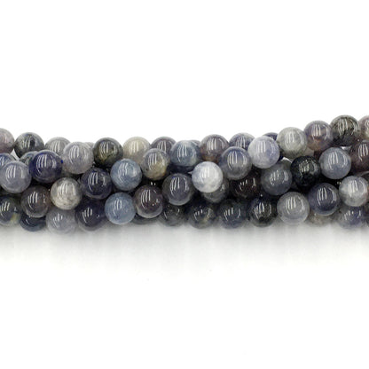 CIL03 Iolite Gemstone Beads Smooth Round 8mm 15.5" Strand