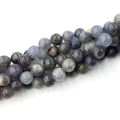 CIL04 Iolite Gemstone Beads Smooth Round 10mm 15.5" Strand