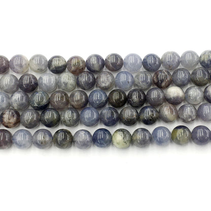 CIL04 Iolite Gemstone Beads Smooth Round 10mm 15.5" Strand