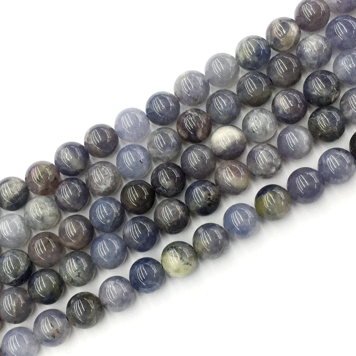 CIL04 Iolite Gemstone Beads Smooth Round 10mm 15.5" Strand