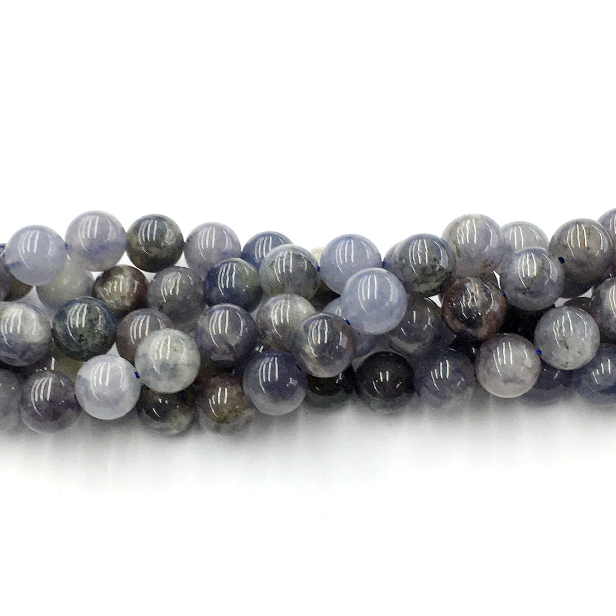 CIL04 Iolite Gemstone Beads Smooth Round 10mm 15.5" Strand