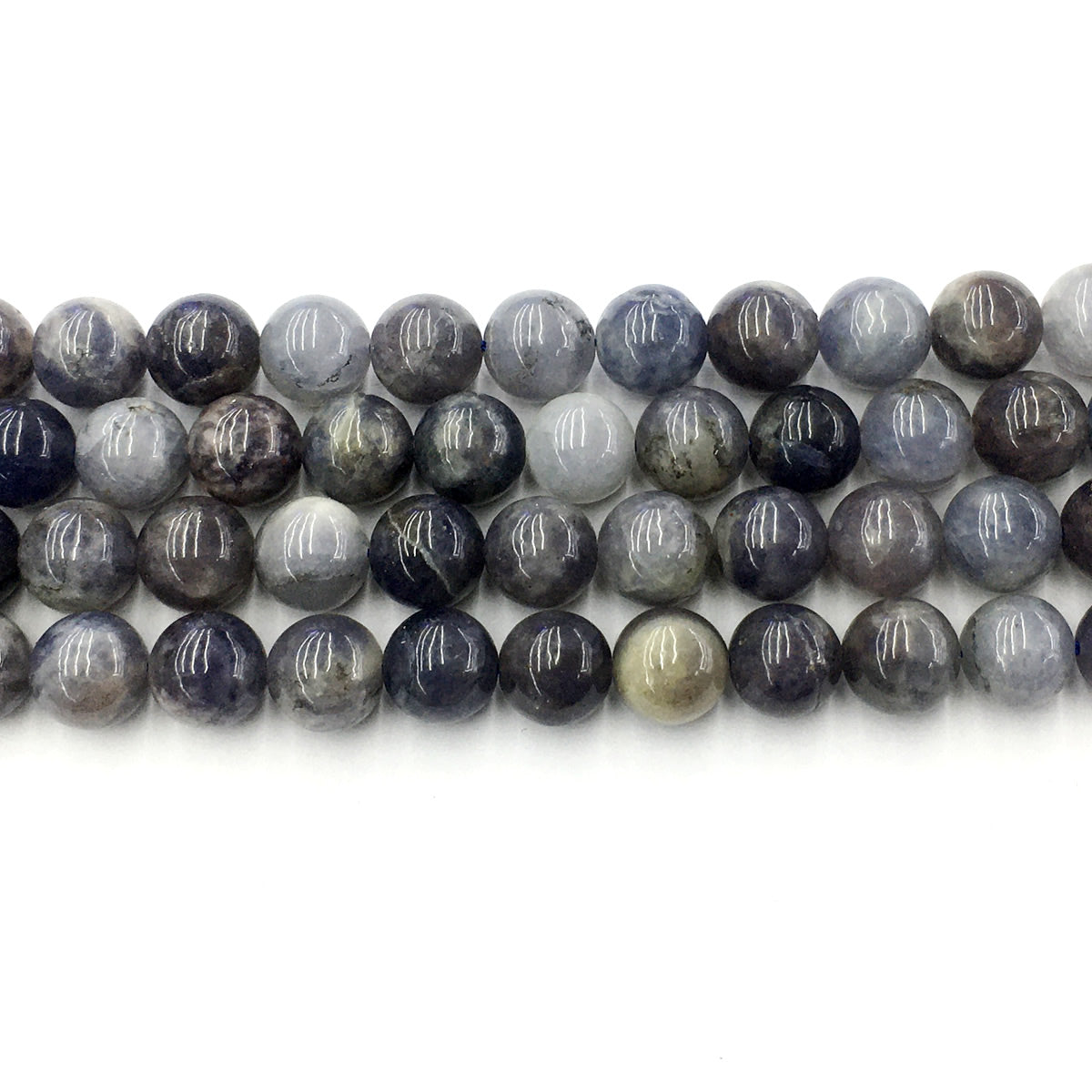 CIL05 Iolite Gemstone Beads Smooth Round 12mm 15.5" Strand