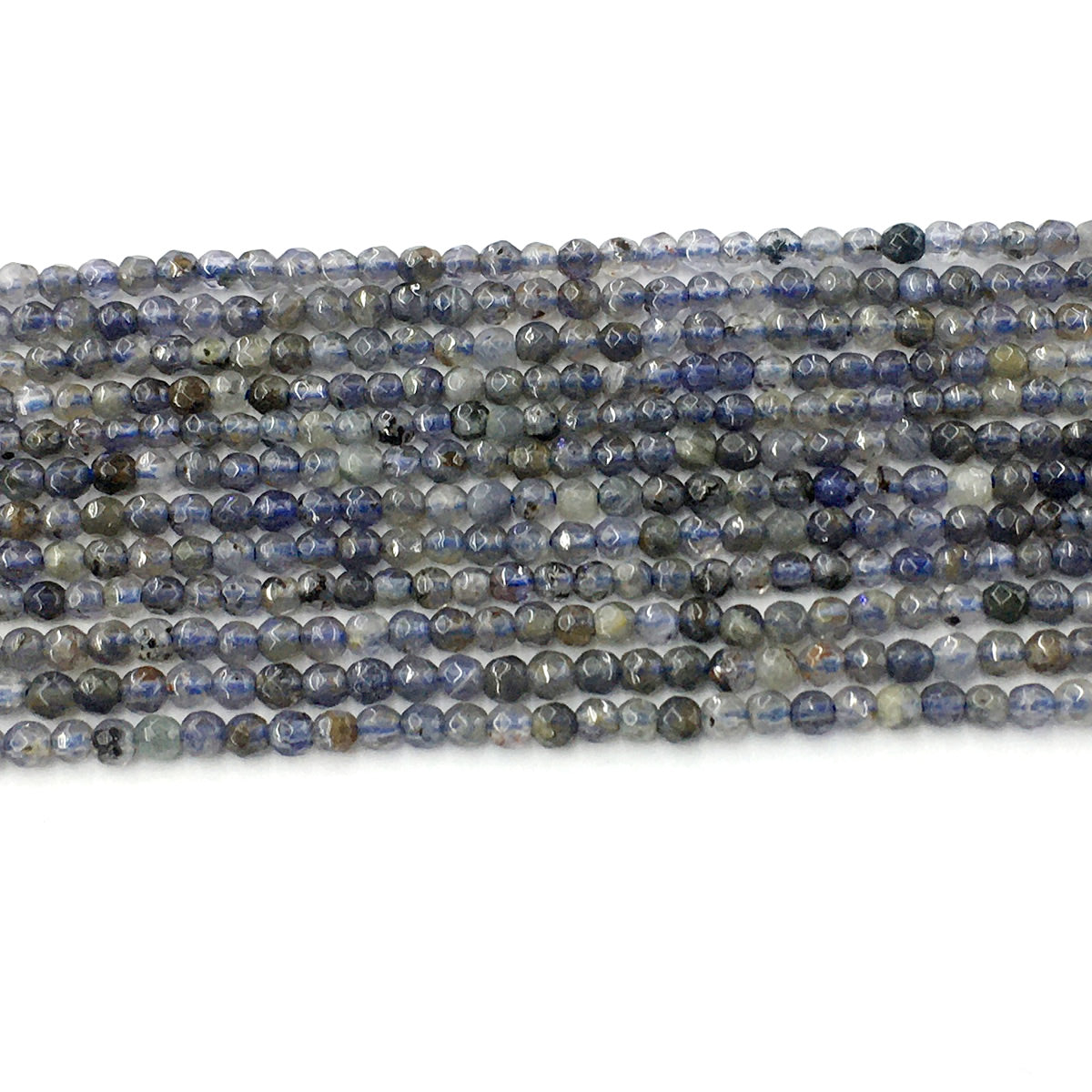 CIL08 Iolite Gemstone Beads Faceted Round 3mm 15.5" Strand