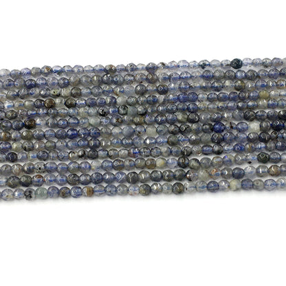 CIL08 Iolite Gemstone Beads Faceted Round 3mm 15.5" Strand