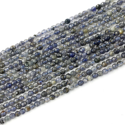 CIL08 Iolite Gemstone Beads Faceted Round 3mm 15.5" Strand