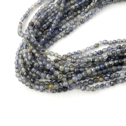 CIL08 Iolite Gemstone Beads Faceted Round 3mm 15.5" Strand