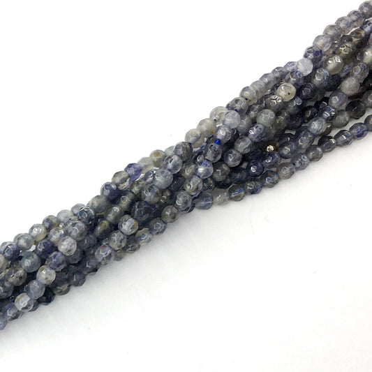 CIL09 Iolite Gemstone Beads Faceted Round 4mm 15.5" Strand