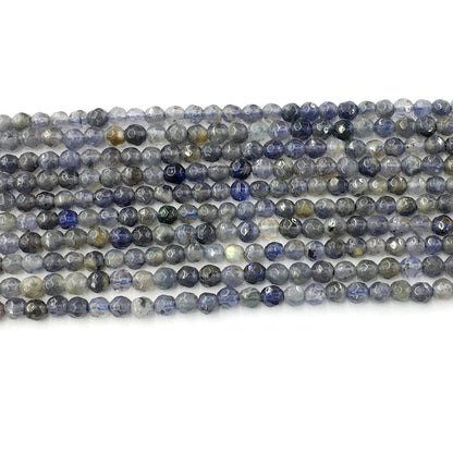 CIL09 Iolite Gemstone Beads Faceted Round 4mm 15.5" Strand