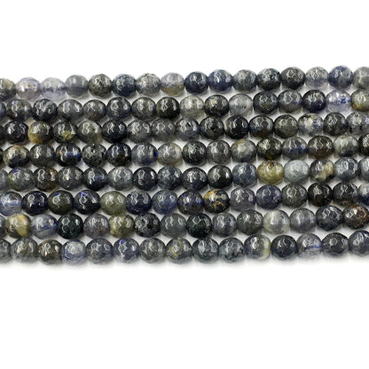 CIL10 Iolite Gemstone Beads Faceted Round 6mm 15.5" Strand