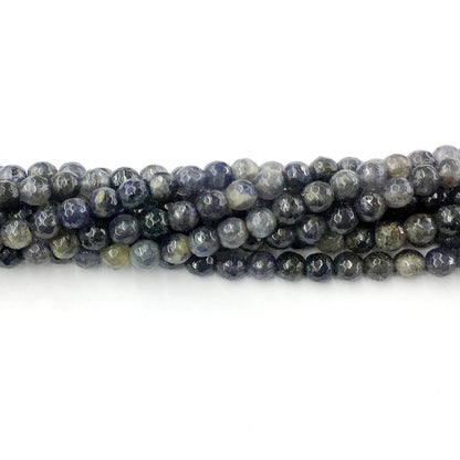 CIL10 Iolite Gemstone Beads Faceted Round 6mm 15.5" Strand