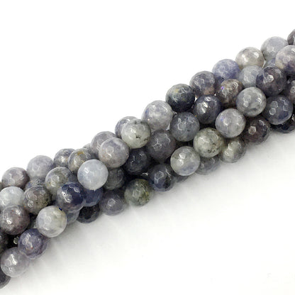 CIL11 Iolite Gemstone Beads Faceted Round 8mm 15.5" Strand