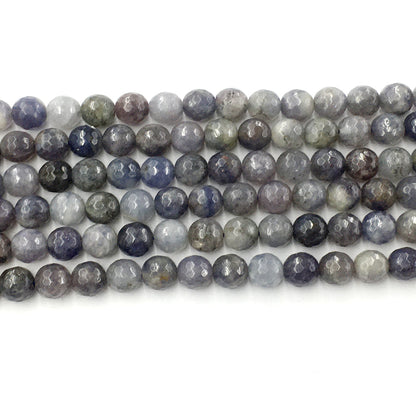 CIL11 Iolite Gemstone Beads Faceted Round 8mm 15.5" Strand