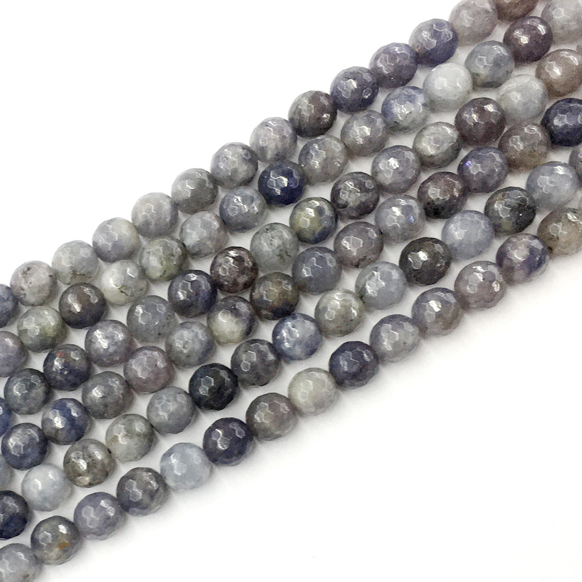 CIL11 Iolite Gemstone Beads Faceted Round 8mm 15.5" Strand