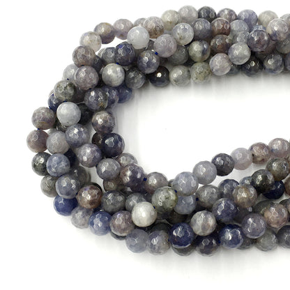 CIL11 Iolite Gemstone Beads Faceted Round 8mm 15.5" Strand