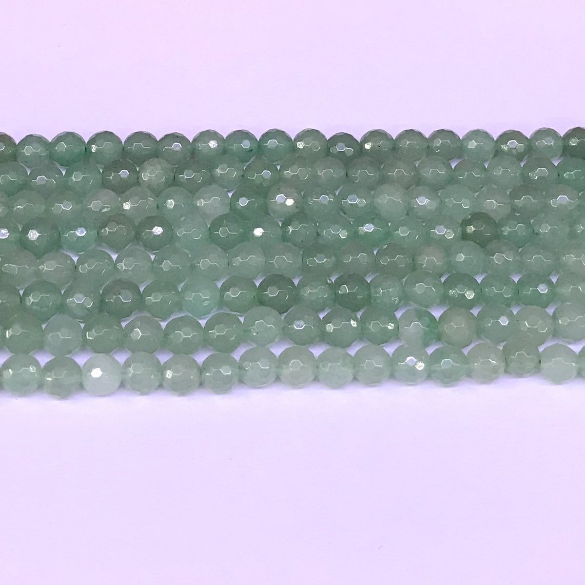 CJA06 Green Aventurine Jade Beads Faceted Round 6mm 15" Strand