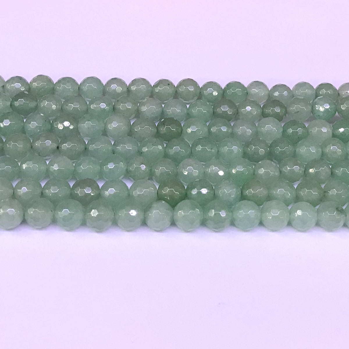 CJA07 Green Aventurine Jade Beads Faceted Round 8mm 15" Strand