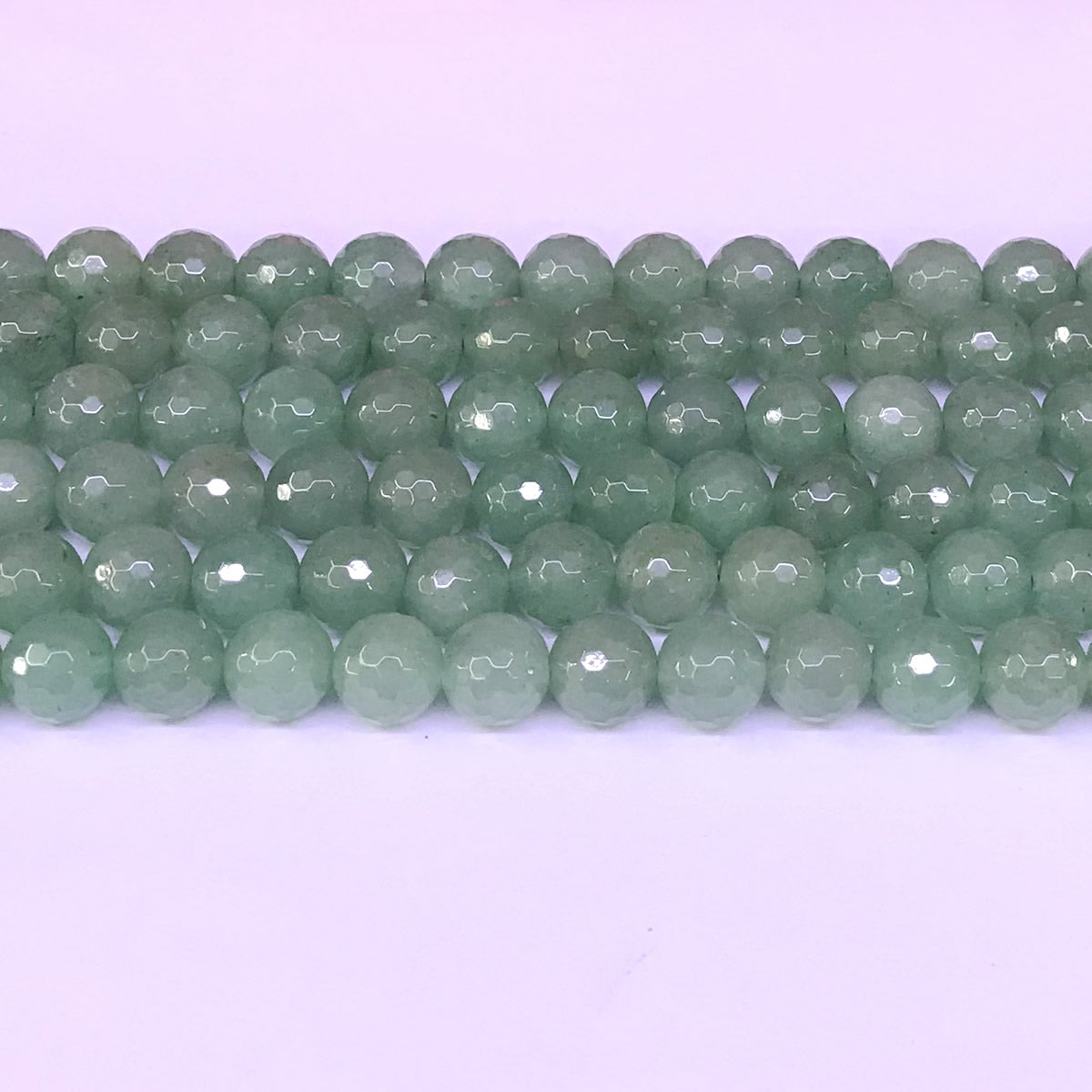 CJA08 Green Aventurine Jade Beads Faceted Round 10mm 15" Strand