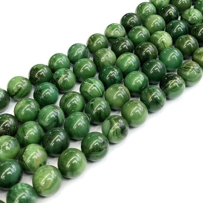 CJA100 African Jade Beads Smooth Round 12mm 15" Strand